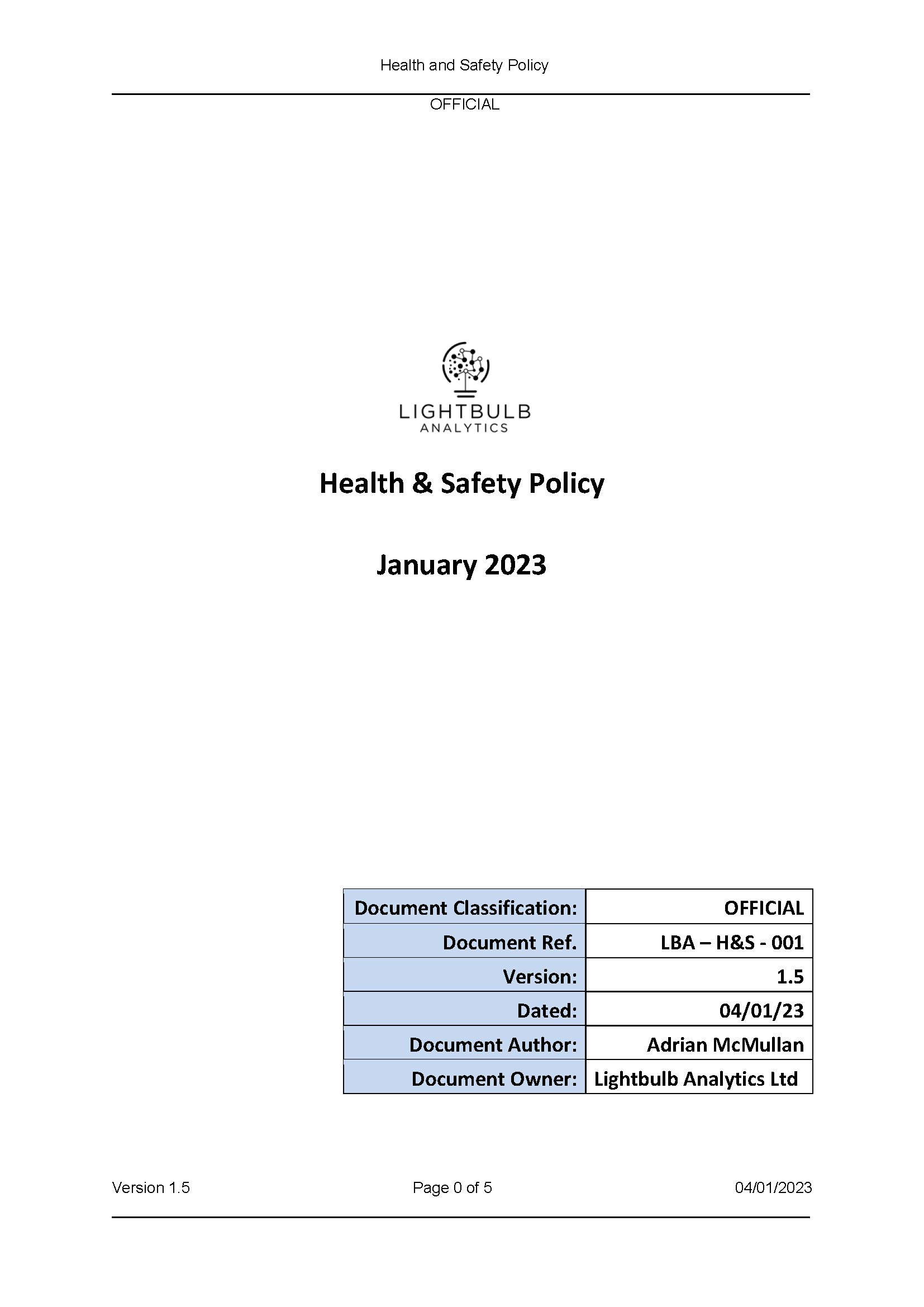 LBA Health & Safety policy v1.5